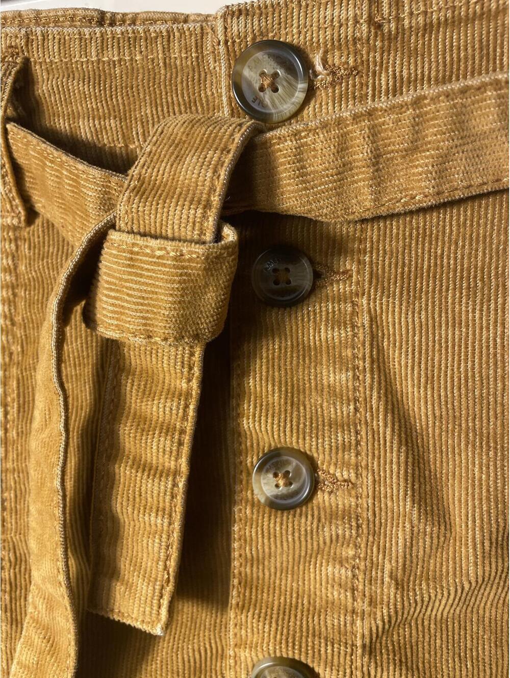 American Eagle Mini Skirt Women's Size 0 tan Corduroy Button Tie Waist Boho EUC - Picture 4 of 6